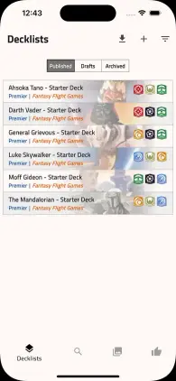 Decklists Screen